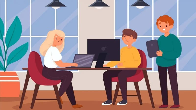 کار تیمی در دفتر کاریابی بین‌المللی نیک‌فرا